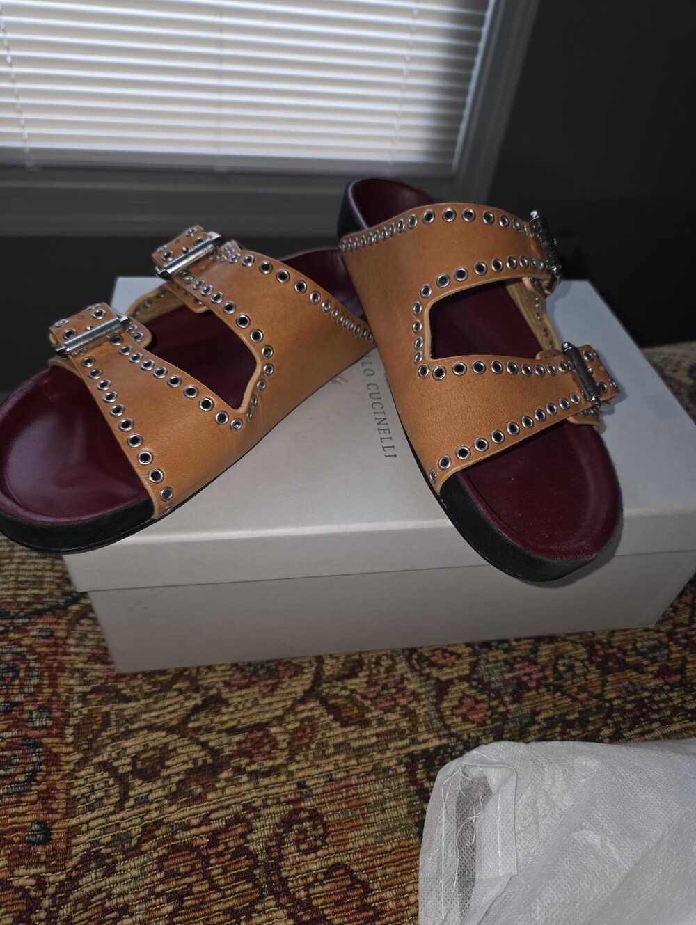 Isabel Marant Burgundy Leather Slide